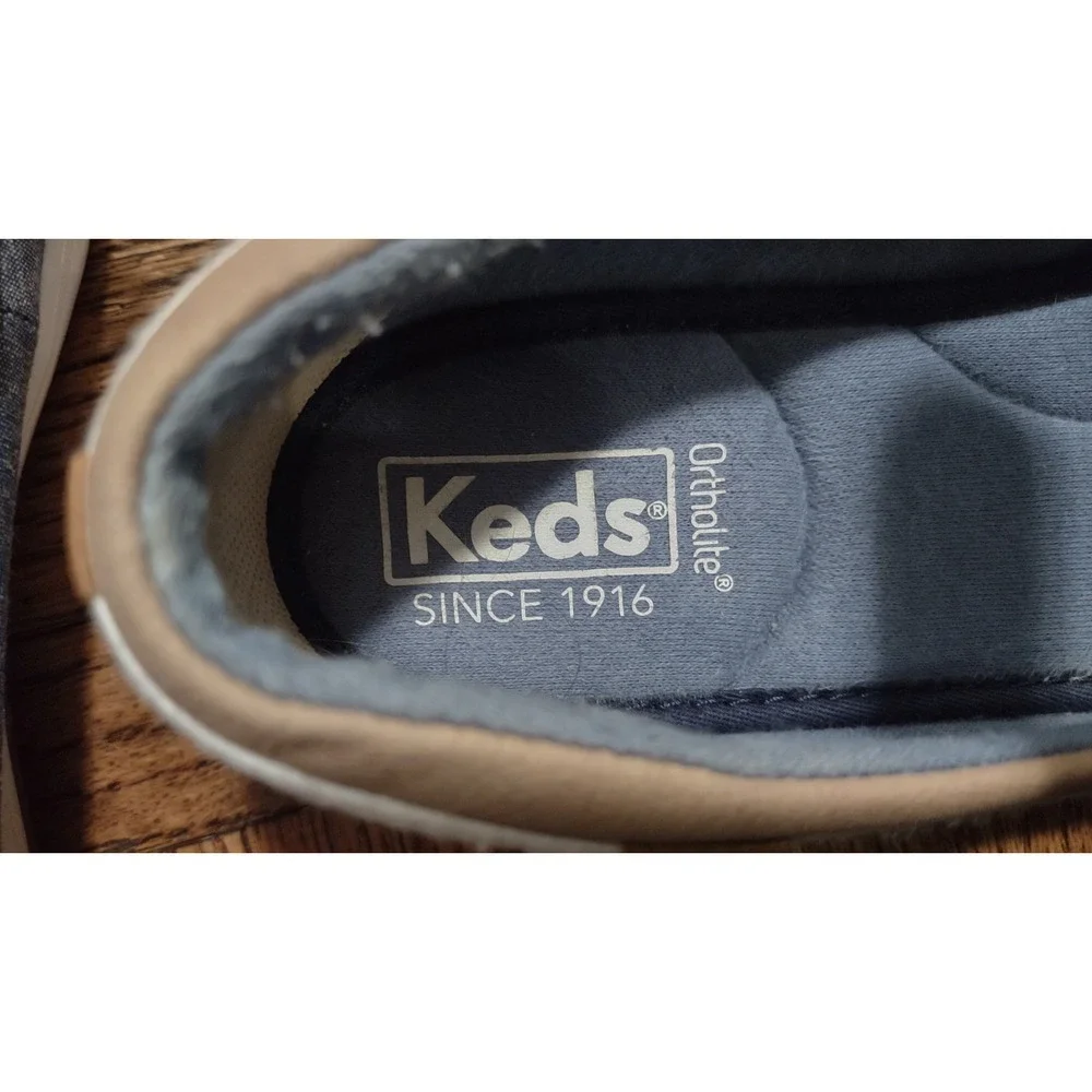 Keds Glimmer‎ Women's Boat Shoes Size 9.5 Denim Blue Chambray Ortholite WF58001